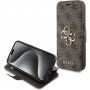 Guess 4G Metal Logo flip tok iPhone 15 Pro készülékhez - barna