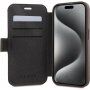 Guess 4G Metal Logo flip tok iPhone 15 Pro készülékhez - barna