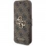 Guess 4GMetal Logo flip tok iPhone 15 Pro Max készülékhez - barna