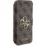 Guess 4GMetal Logo flip tok iPhone 15 Pro Max készülékhez - barna