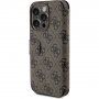Guess 4GMetal Logo flip tok iPhone 15 Pro Max készülékhez - barna
