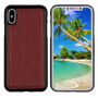 2 az egyben levehető flip cover védő tok Apple iPhone XS / iPhone X - barna