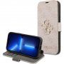 Guess 4GMetal Logo flip tok iPhone 15 Pro Max készülékhez - rózsaszín