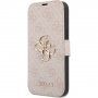 Guess 4GMetal Logo flip tok iPhone 15 Pro Max készülékhez - rózsaszín