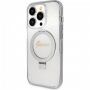 Guess Ring Stand Glitter csillogó tok dönthető állvánnyal és MagSafe funkcióval iPhone 15 Pro Max készülékhez - átlátszó