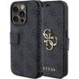 Guess 4GMetal Logo flip tok iPhone 15 Pro Max készülékhez - szürke