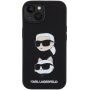 Karl Lagerfeld Karl és Choupette Heads szilikon tok iPhone 15 Plus készülékhez - fekete