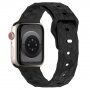 Szilikon szíj geometrikus mintával Apple Watch Ultra 49mm / 46mm / 45mm / 44mm / 42mm-es órához - fekete