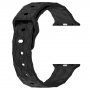 Szilikon szíj geometrikus mintával Apple Watch Ultra 49mm / 46mm / 45mm / 44mm / 42mm-es órához - fekete