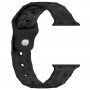 Szilikon szíj geometrikus mintával Apple Watch Ultra 49mm / 46mm / 45mm / 44mm / 42mm-es órához - fekete