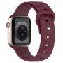 Szilikon szíj geometrikus mintával Apple Watch 42mm / 41mm / 40mm / 38mm-es órához - bordó