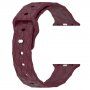 Szilikon szíj geometrikus mintával Apple Watch 42mm / 41mm / 40mm / 38mm-es órához - bordó