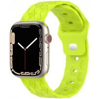 Szilikon szíj geometrikus mintával Apple Watch 42mm / 41mm / 40mm / 38mm-es órához - neonzöld