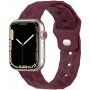 Szilikon szíj geometrikus mintával Apple Watch 42mm / 41mm / 40mm / 38mm-es órához - bordó