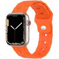 Szilikon szíj geometrikus mintával Apple Watch 42mm / 41mm / 40mm / 38mm-es órához - narancsszínű