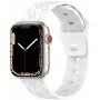 Szilikon szíj geometrikus mintával Apple Watch 42mm / 41mm / 40mm / 38mm-es órához - fehér