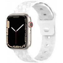 Szilikon szíj geometrikus mintával Apple Watch Ultra 49mm / 46mm / 45mm / 44mm / 42mm-es órához - fehér