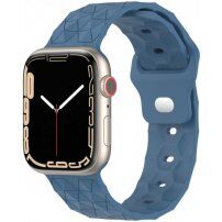 Szilikon szíj geometrikus mintával Apple Watch Ultra 49mm / 46mm / 45mm / 44mm / 42mm-es órához - kék