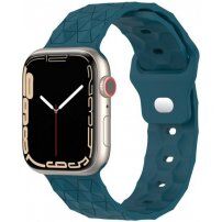 Szilikon szíj geometrikus mintával Apple Watch Ultra 49mm / 46mm / 45mm / 44mm / 42mm-es órához - türkizkék