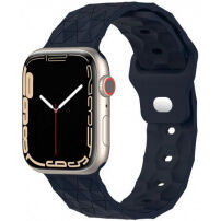 Szilikon szíj geometrikus mintával Apple Watch Ultra 49mm / 46mm / 45mm / 44mm / 42mm-es órához - sötétkék
