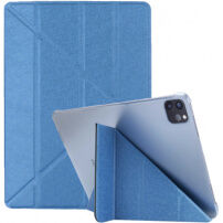 Selyem borító alvás funkcióval és origami állvánnyal - iPad Air 4 (2020) / Air 5 (2022) / Pro 11" (2018-2022) - sötét kék