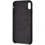 Karl Lagerfeld Silver Logo Silicone Case tok iPhone XR - fekete