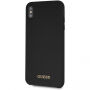 Guess Silicone Gold Logo Case tok iPhone XS Max - fekete