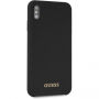 Guess Silicone Gold Logo Case tok iPhone XS Max - fekete