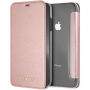 Guess PU Leather Book Case Iridescent borító iPhone XS Max - rózsaszín-arany