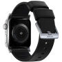 Nomad Active Pro hidrofób bőr szíj - Apple Watch Ultra 49mm / 46mm / 45mm / 44mm / 42mm - fekete-ezüst