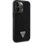 Guess Rhinestones Triangle Metal Logo strasszos tok iPhone 15 Pro Max készülékhez - fekete