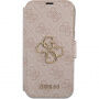 Guess 4G Metal Logo flip tok iPhone 15 Pro készülékhez - rózsaszín