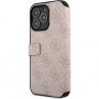 Guess 4G Metal Logo flip tok iPhone 15 Pro készülékhez - rózsaszín
