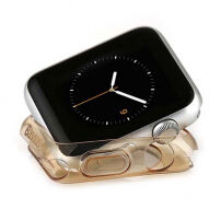 BASEUS ultra vékony gumitok - Apple Watch 42mm (tl. 0,65mm) - arany-átlátszó