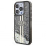 Guess Liquid Glitter Gold Stripe tok iPhone 15 Pro Max készülékhez - szürke