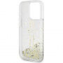 Guess Liquid Glitter Gold Stripe tok iPhone 13 Pro Max készülékhez - átlátszó
