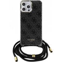 Guess 4G IML Printed Crossbody tok nyaklánccal iPhone 15 Pro Max készülékhez - szürke