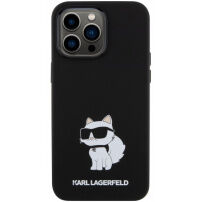Karl Lagerfeld Choupette NFT szilikon tok iPhone 15 Pro Max készülékhez - fekete