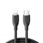 JOYROOM SA29-CL3 szilikon adat- és gyors töltő kábel 30W USB-C / Lightning iPhone / iPad / iPod / AirPods készülékhez - 2 m - fekete