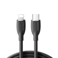 JOYROOM SA29-CL3 szilikon adat- és gyors töltő kábel 30W USB-C / Lightning iPhone / iPad / iPod / AirPods készülékhez - 2 m - fekete