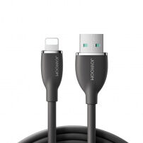 JOYROOM SA29-AL3 szilikon töltő- és adatkábel USB-A / Lightning kábel iPhone / iPad / iPod / AirPods készülékhez - 2 m - fekete