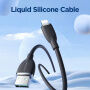 JOYROOM SA29-AL3 szilikon töltő- és adatkábel USB-A / Lightning kábel iPhone / iPad / iPod / AirPods készülékhez - 2 m - fekete