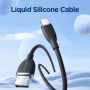 JOYROOM SA29-AC3 szilikon töltő- és adatkábel USB-A / USB-C iPhone / iPad / MacBook / AirPods készülékhez - 1,2 m - fekete