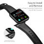 DUX DUCIS bőrszíj Apple Watch 42mm / 41mm / 40mm / 38mm órához - fekete