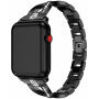 Fém szíj strasszkövekkel Apple Watch Ultra 49mm / 46mm / 45mm / 44mm / 42mm órához - fekete