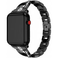 Fém szíj strasszkövekkel Apple Watch Ultra 49mm / 46mm / 45mm / 44mm / 42mm órához - fekete