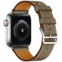 Bőrszíj Apple Watch 42mm / 41mm / 40mm / 38mm-es órához - szürkésbarna
