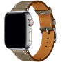 Bőrszíj Apple Watch 42mm / 41mm / 40mm / 38mm-es órához - szürkésbarna