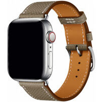 Bőrszíj Apple Watch 42mm / 41mm / 40mm / 38mm-es órához - szürkésbarna