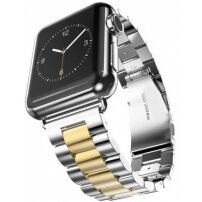 Luxus rozsdamentes acél szíj az Apple Watch 42mm / 41mm / 40mm / 38mm órához - arany és ezüst
